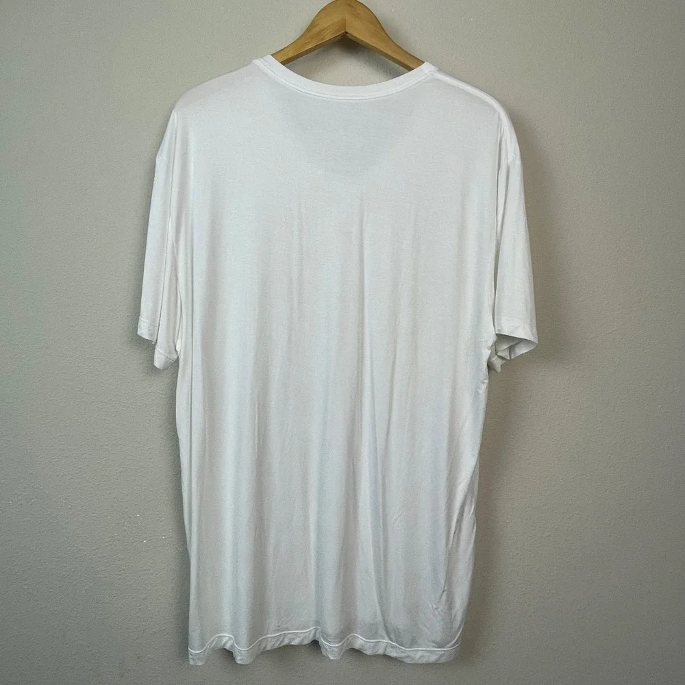 David Archy V-Neck Undershirt Mens XL White Gray Bamboo Rayon‎ 2 Pack Soft Basic